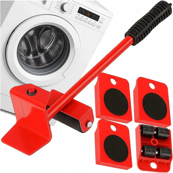 zestaw do transportu mebli przesuwania rolki 150kg 5el z podnosnikiem kolka